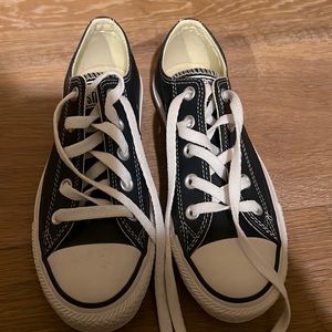 Navy leather converse